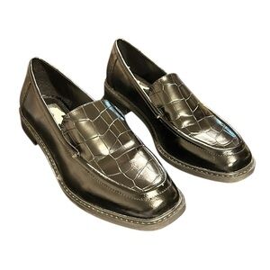 DOLCE VITA Black Crocodile Embossed Faux Patent Leather Excellent Condition Sz 8